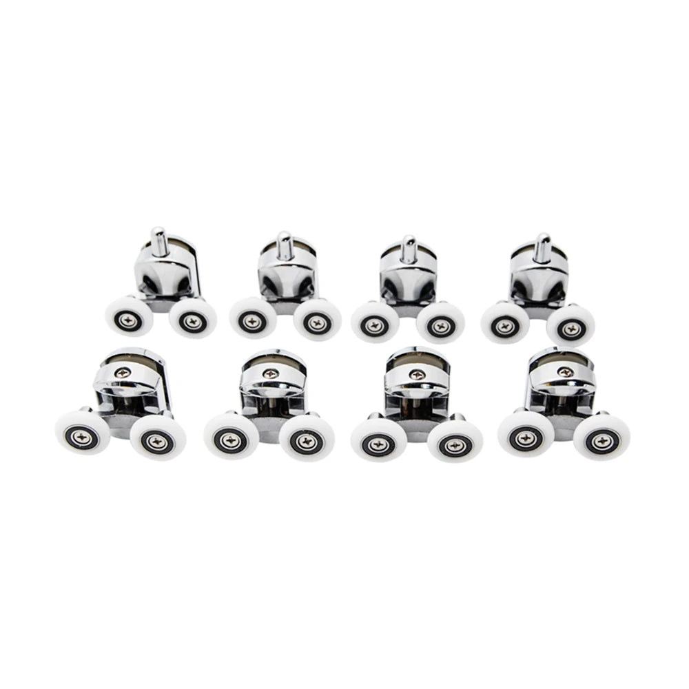 23mm/25mm Double-Wheel Shower Door Rollers 8pcs Set Aluminum Alloy Bearing Wheel Runners With Zinc Packaged in Bag