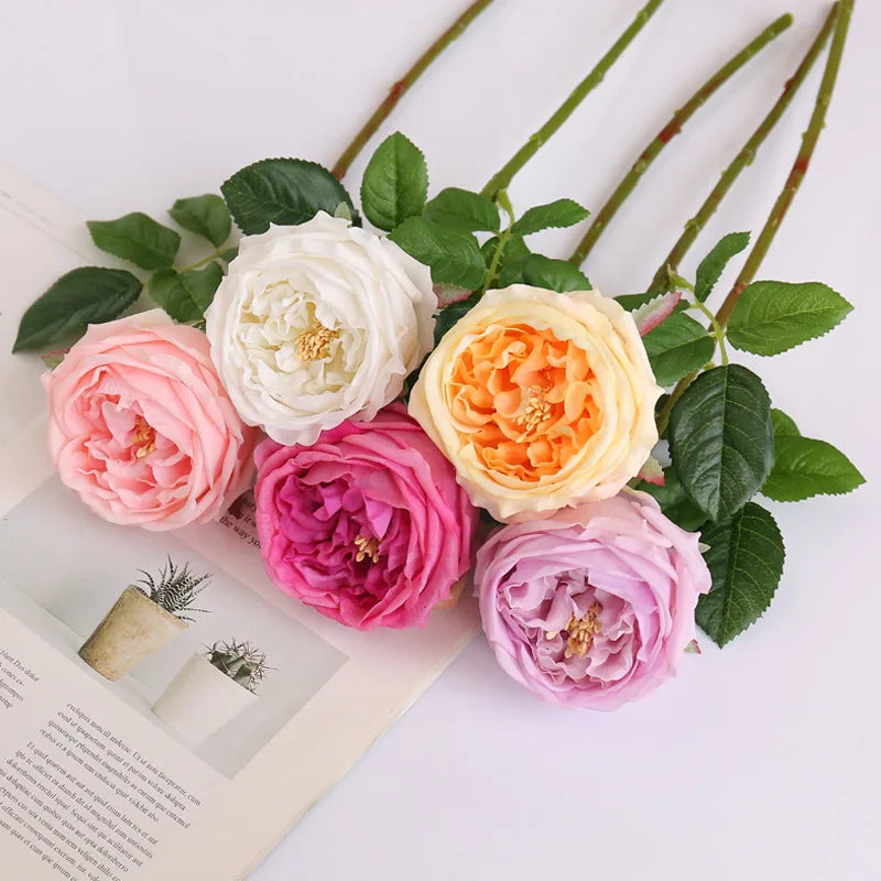 L081 Real Touch Artificial Roses Lifelike Natural Color for Wedding Home or Hotel Decor for Valentine's Day and Easter