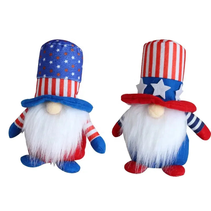Wholesale Hooded Gnome Dwarf Doll Fabric+Cotton 18x16cm Desktop Decoration Home Ornaments Independence Day Faceless
