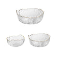 Reihey European Style Golden Glass Bowl Vegetables Fruits Salad Bowl Glass Originality Shaped Dessert Bowl