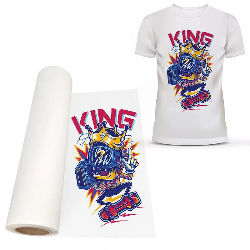 Hot Sale Heat Transfer Papers Pet Film Roll Printable Heat Transfer Design Ironing Stickers for T-shirt