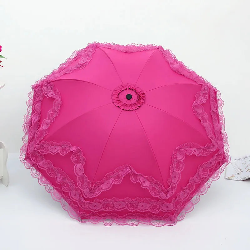 Wedding Lady Fashion Umbrella 3 Layers Lace Bride Large Princess Umbrella