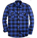 New Lapel Collar Autumn Full Sleeve Custom Oversized Polyester Cotton Plaid Mens Shirt Jacket Casual Mens Flannel Shirts