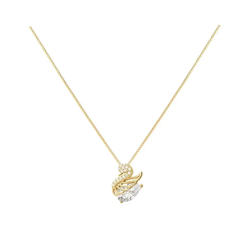 925 Silver Swan Necklace Non Tarnish Link Chain for Anniversary Jewelry