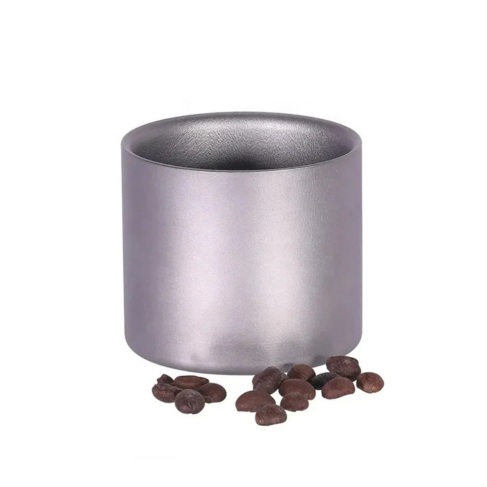 Factory Price 135ml Pure Titanium Double Layer CNC Machined Coffee & Tea Cup for Outdoor Use Camping Hiking