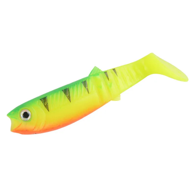 SNEDA Wholesale PVC Material T-Tail Soft Simulation Carp Fishing Lures Colorful 80mm 100mm 125mm Artificial Bait Bass Species