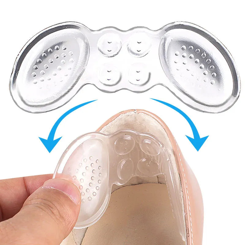 Silicone Gel Butterfly Heel Stickers Transparent Anti-Falling Soft Anti-Wear Adjustable Invisible for High Heels