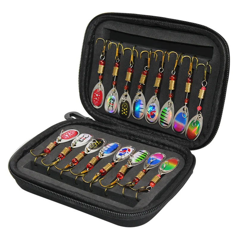 Wholesale 16 Pcs/set Fishing Spoon Bait Set Lures Metal Sequins Colorful Fishing Lures Trout Metal Spinner Spoon Fishing Lure