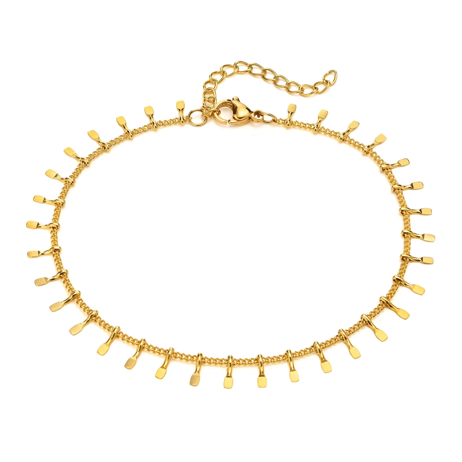 Fun 18K Gold Plated Stainless Steel Anklets for Women Simple Fashion Jewelry for Banquets and Parties Surprise Gift