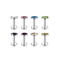 ASTM F136 Titanium Labret Lip Piercing 16G 18G Nose Ring Tragus Marquise CZ Helix Cartilage Conch Earring Piercing Jewelry
