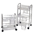 PET Metal Frame Space Storage Rack Standing Laundry Basket with Wheels Storage Boxes Drawer Transparent Cart