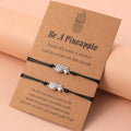 Be a Pineapple Stand Tall Wear a Crown and Be Sweet on the Inside Wish Card Couple Bracelets