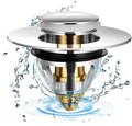 34mm Universal Pop up Sink Drain Filter Brass Pop up Sink Plug for Kitchen Bathroom Basin