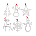 Custom Christmas Tree Hanging Flat Silver Laser Cutting Metal Christmas Ornament