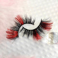 Wholesale 20mm Color Faux Mink Party Eyelashes OEM Pink Blue Green Glitter Vegan Lashes Full Strip Vegan Lashes