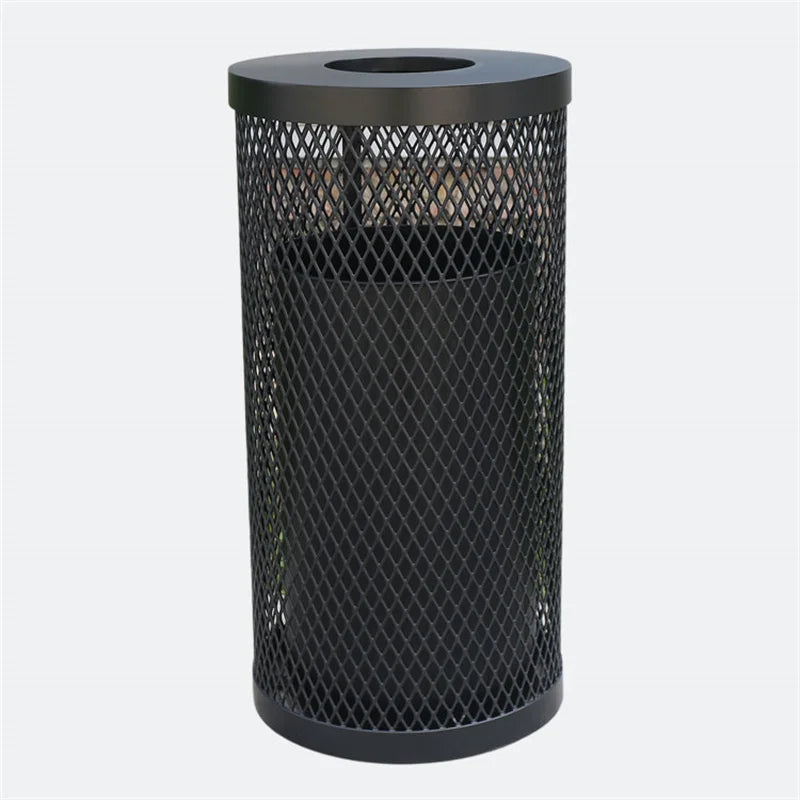 Outdoor Big Steel Garbage Container Trash Can Outside Park Street Metal Waste Bin Public Commercial Wire Mesh Recycle Dustbin