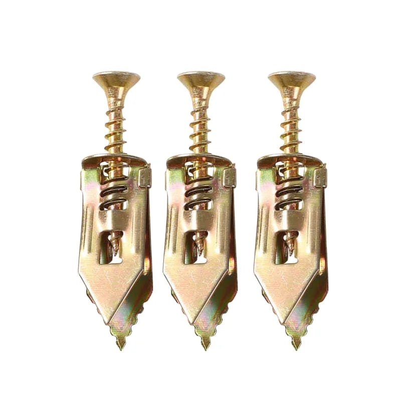 100set Plasterboard Anchor with Screws Home Self Drilling Hammer in Drywall Anchor Kit  for Sheetrock Screw Holes Nail Hand Plad