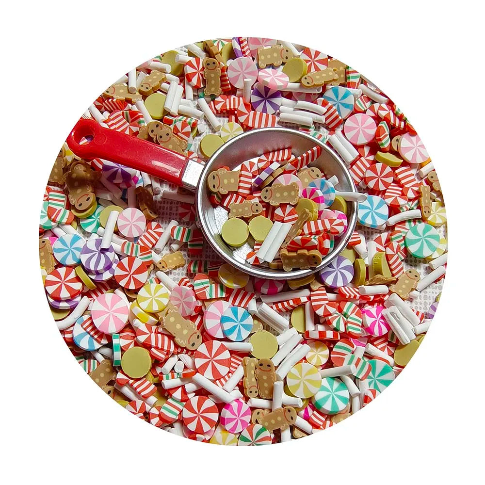 Christmas Theme Mints House Santa Snowflake  Clay Slices Mixture Sprinkles for Slime Decoration DIY Crafts