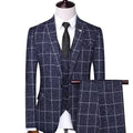 High Quality Men's Plaid Suit Fit Comfortable Soft Business Single Breasted Three Piece Suit