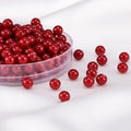 Bulk 6mm Dark Red Pearl ABS Loose Beads Acrylic Through-hole Jewelry Accessories for DIY Headband Necklace Bracelet Making