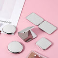 Custom Logo Stainless Steel Double Sided Foldable Rectangle Mirror Small Portable Mini Cosmetic Mirror