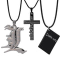Trendy Hip Pop Metal Hallow Alloy Death Row Records Pendant Cord Necklace