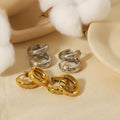 Luxury Pvd 18k Real Gold Plated Sun Star Cubic Zirconia Huggie Earrings for Women Non Tarnish Stainless Steel Jewelry Pendientes