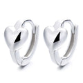 Fashion Jewelry 925 Sterling Silver Heart Earring Plain Heart Gold Plated Hoop Earrings for Women Valentine's Day