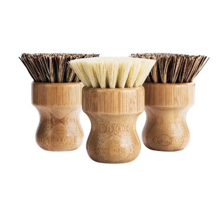 OEM Natural Detergent Bamboo SISAL Fiber POT Dish Brush for Kitchen Cleaning Brush Set