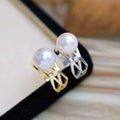 R2730 11-12mm Natural Freshwater Pearl Ring Accessory 925 Sterling Silver Adjustable Size Engagement Jewelry Ring for Women