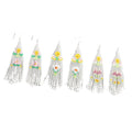 Multi Colors Boho Glass Seed Beads Beaded Colorful Tassel Fringe Earrings Flower Long Tassel Drop Dress Earring for Women