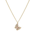Fashion Jewellery Cubic Zirconia Butterfly Pendant Necklace 14K Gold Jewelry