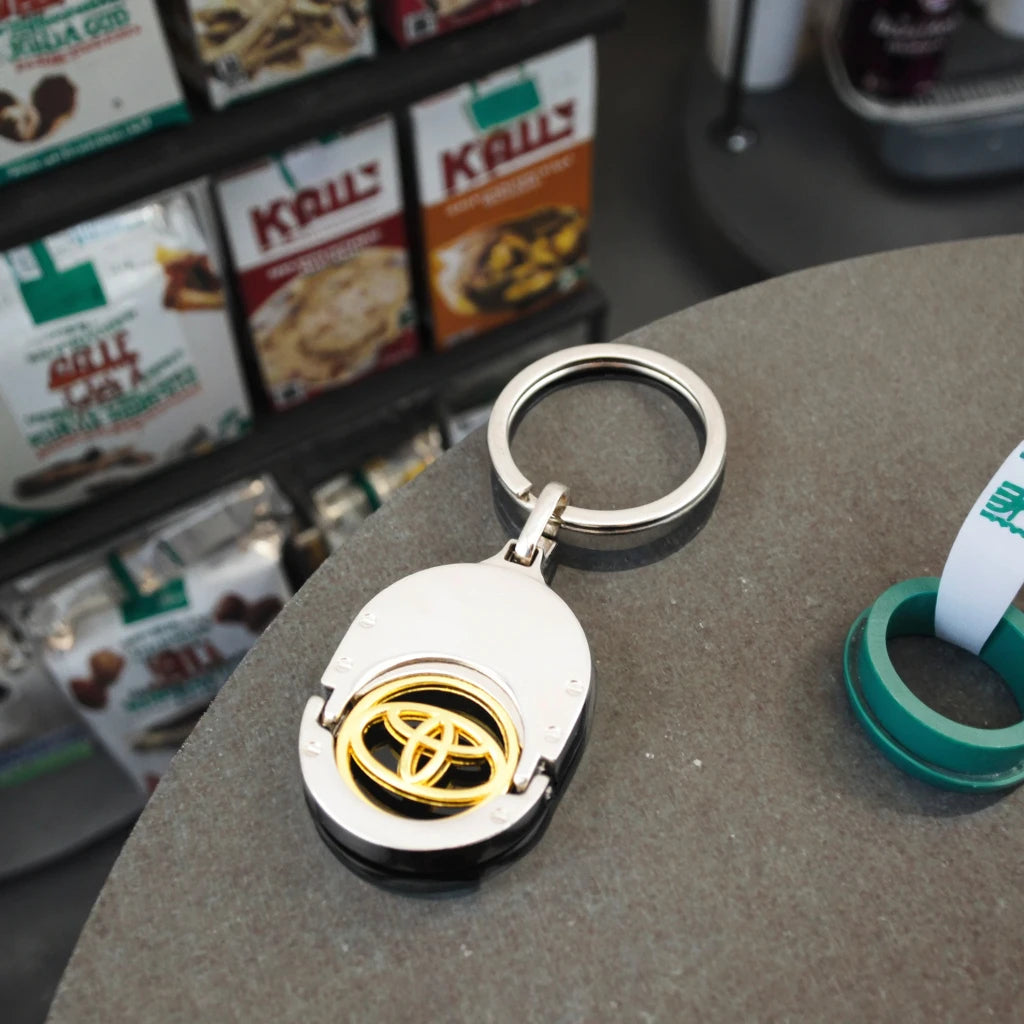 Supermarket Trolley Keychain Euro Blank Token Holder Factory Shopping Cart Trolley Coin Keyring Metal Keychains for Shopping