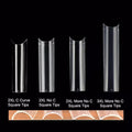 Nail Factory  500pcs ABS Clear Natural Coffin Stiletto Almond Round False Nail Tips Square French Soft Gel-X Nail Tips
