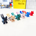 Cute Dog Keychain Bag Pendant Resin Rubber Fighting French Bulldog 3D Keyring Colorful Car Key Chains Women Trinket Jewelry Gift