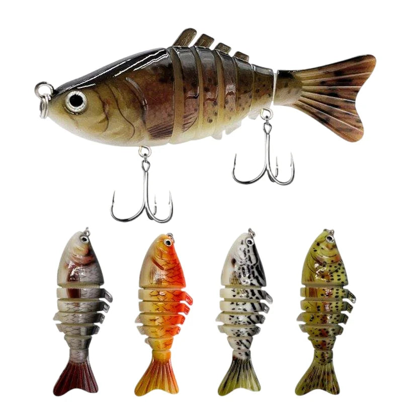 MR 7 Segment Fishing Lure Kit Topwater Bass Lures Slow Sinking Swimming Lures Multi-Jointed Swimbait Hard Bait Trout Perch