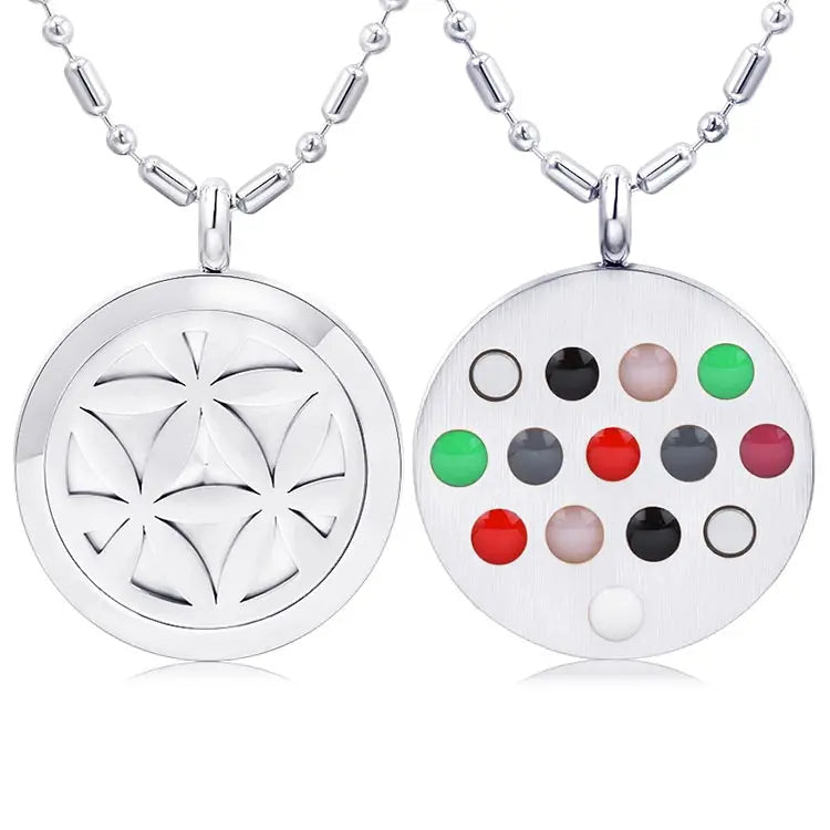 Rose Gold Plated 14-in-1 Stainless Steel Energy Stone Pendant Classic Children's Health Oriented Gift Pendants Charms