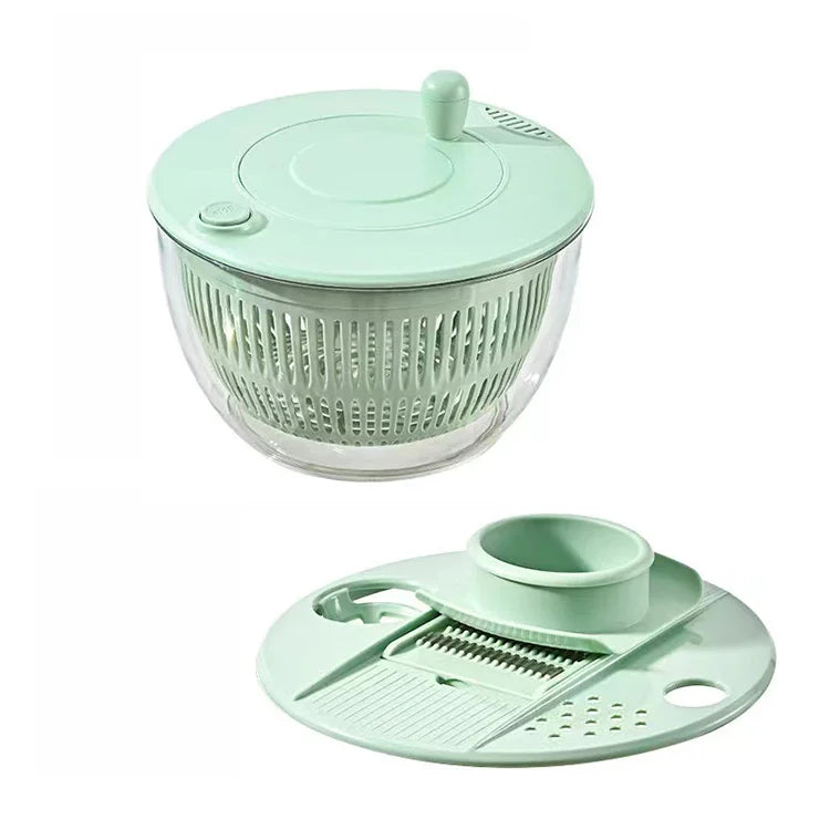 Multifunction Kitchen Vegetable Slicer Large Manual Salad Spinner Plastic Fruit Strainer Vegetable Lettuce Washer and Dryer
