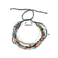 CharmMulti-layer Bracelet Color Seed Beaded Woven Rope Beach Elastic Adjustable Bracelet for Women