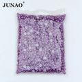 JUNAO Hot Selling 1.5mm-20mm Half Round Semi Pearl Without Holes Amethyst Plastic Pearl Beads for Wedding Dress