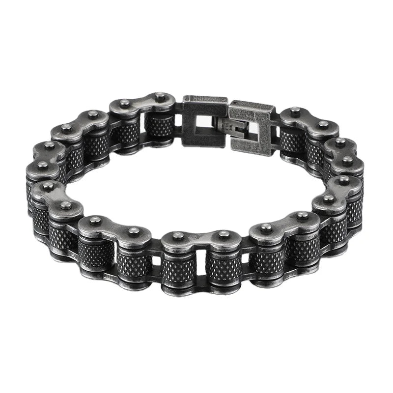 KALEN Stainless Steel Matte Bike Bracelets for Men