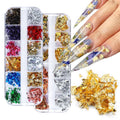 Nail Art Decoration Gold Foil Flakes Thin Gold Silver Aluminum Foil Glitter Sequins for Nails
