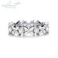 Silver 925 Original Total 1 Carat Brilliant Cut Diamond Test Past D Color Moissanite 4 Leaf Ring for Women Wedding Fine Jewelry