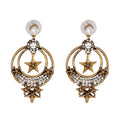 Vintage Metal Star Earrings for Women Crystal Statement Earring Chunky Brincos Star Pendant Punk Jewelry
