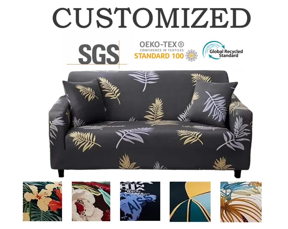 Customized Linen Classic Living Room Sofa Slip Cover 12 3 4 L Shaped Seater Polyester Spandex Elastic Stretch