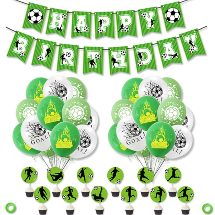 Sports Theme Football Party Supplies Soccer Balloon Banner Cake Topper Boy and Girl Birthday Party Decoration Favors X4092