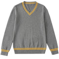 Factory Direct Supply Children Knitted Uniforms Customized Logo Long Sleeve V Neck School Sweater Uniform With Wholesale Price