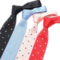 2021 Newest Design 20 Colors Casual Dot Embroidered Breathable Slim 6cm Ties Polyester Knitted Neck Tie for Men