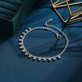Lady Silver Tennis Bracelet Anklets Crystal Zircon Link Summer Beach Ankle Foot Jewelry for Women Heart Rhinestone Anklet