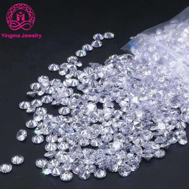Wuzhou Wholesale 0.9mm to 3mm Small Sizes 5A Cubic Zirconia Stone Excellent Round Brilliant Cut White Zircon Gemstone